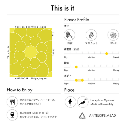 Antelope "This Is It" 氣泡蜂蜜酒 - 呷.Sippin 日本清酒專門店