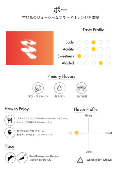 Antelope Pour - Blood Orange Sparkling Mead - 血橙氣泡蜂蜜酒 [季節限定】 - 呷．Sippin 日本清酒專門店